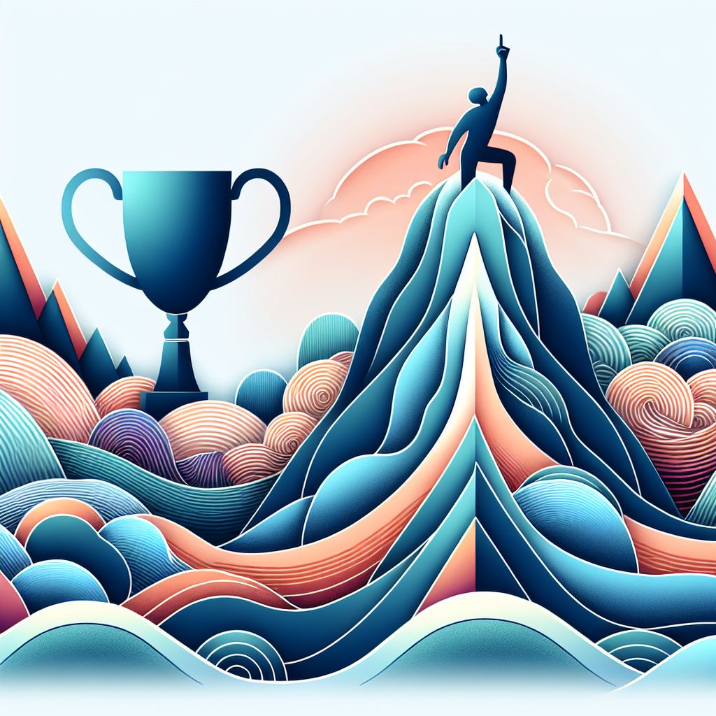 success in illustration style with gradients and white background