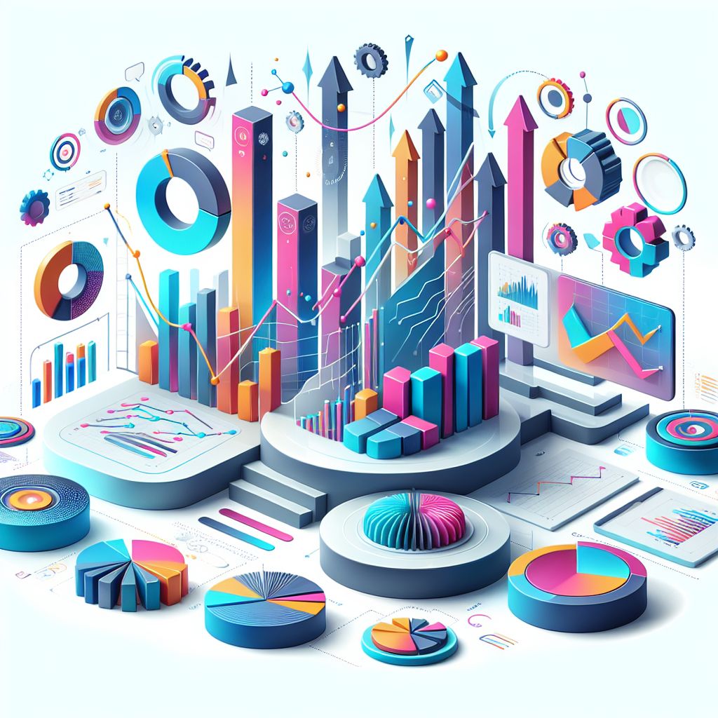 business model in illustration style with gradients and white background