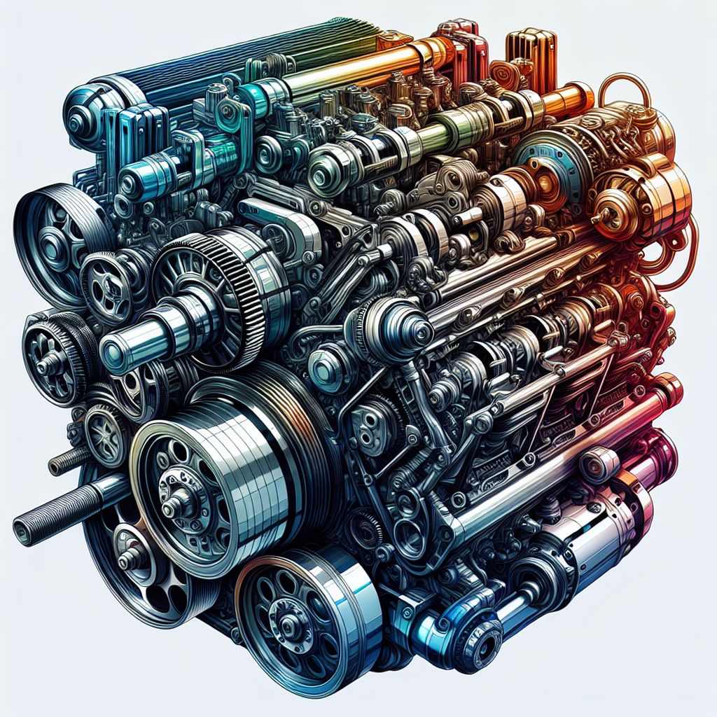 engine in illustration style with gradients and white background