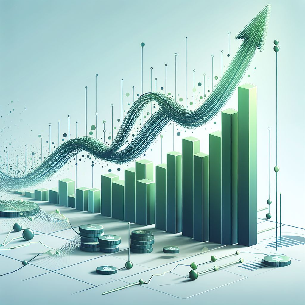 profitability in illustration style with gradients and white background