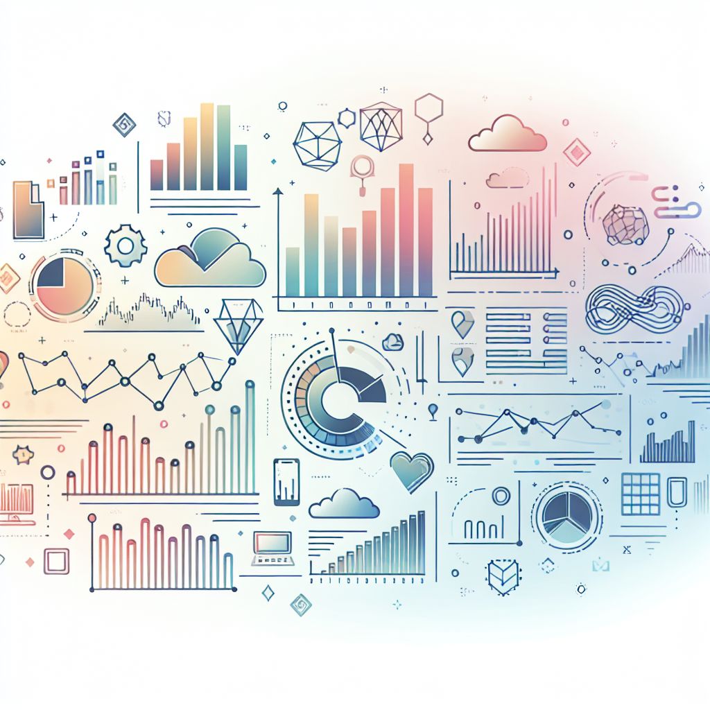 analysis in illustration style with gradients and white background