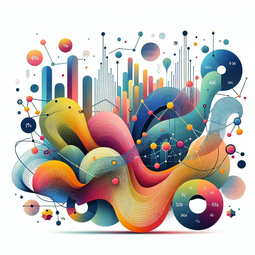 Analysis in illustration style with gradients and white background