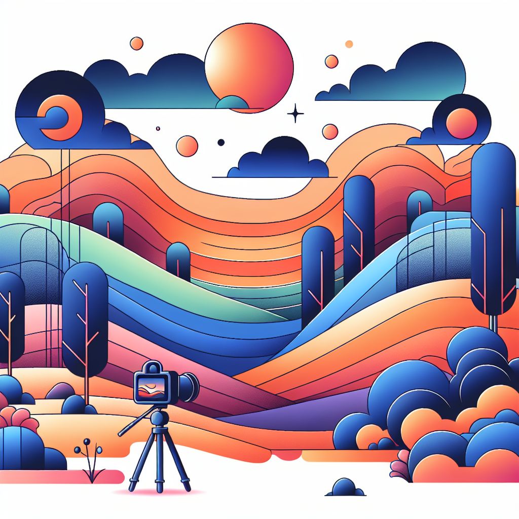 Design in illustration style with gradients and white background