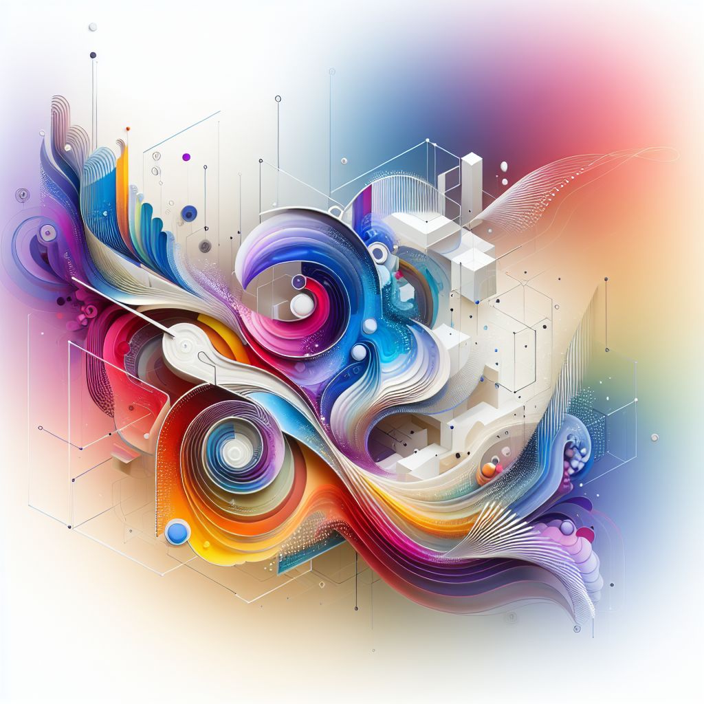 Innovation in illustration style with gradients and white background