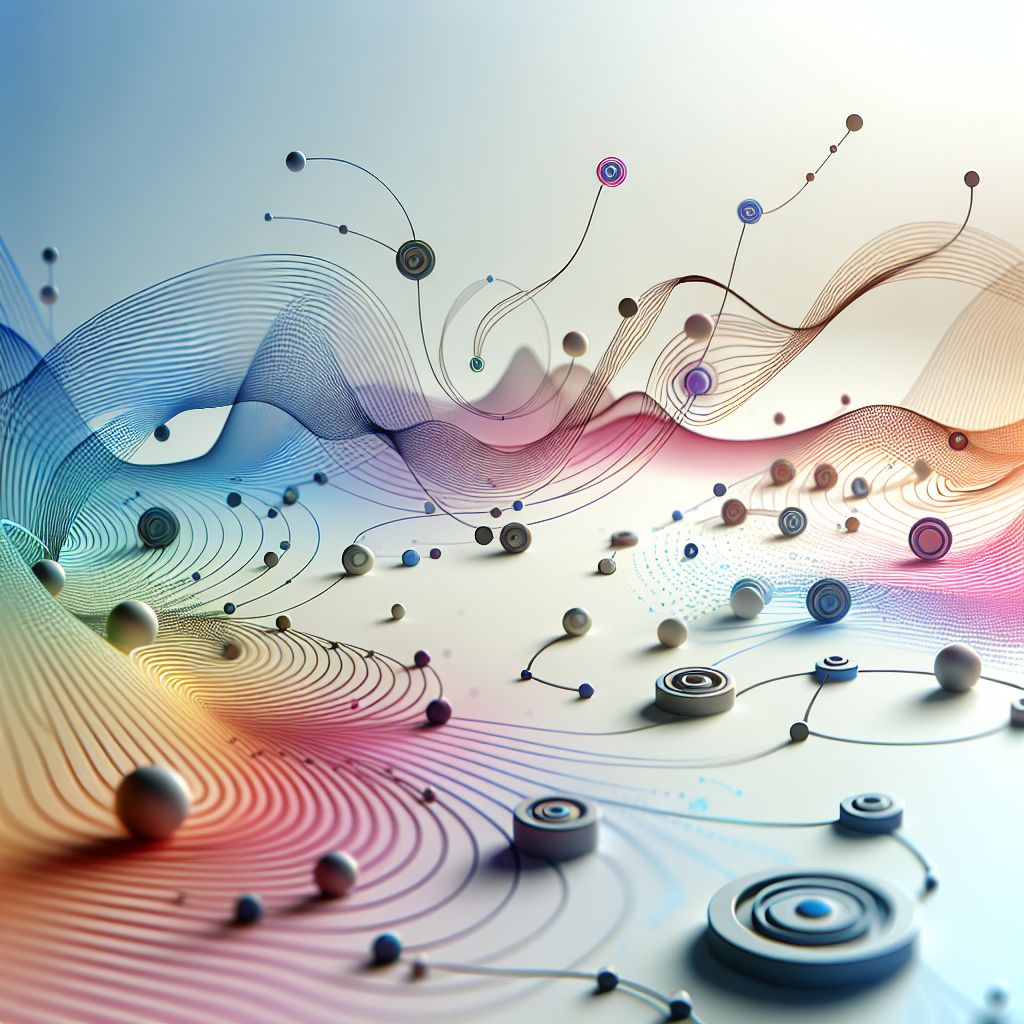 Connectivity in illustration style with gradients and white background