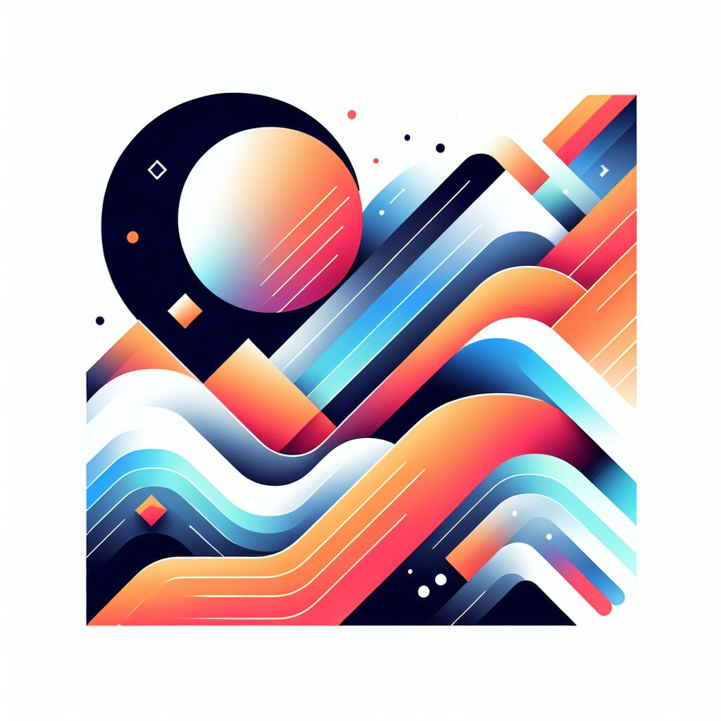 explore in illustration style with gradients and white background