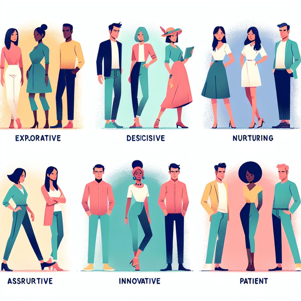 Customer personas alignment in illustration style with gradients and white background