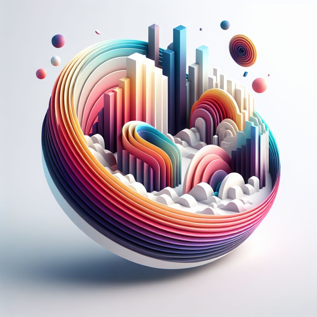 Innovation in illustration style with gradients and white background