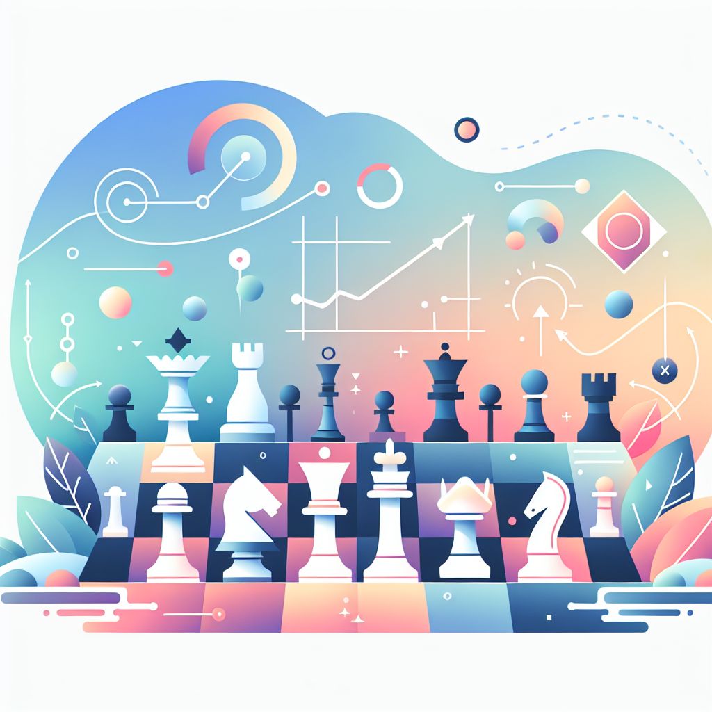 Strategy in illustration style with gradients and white background