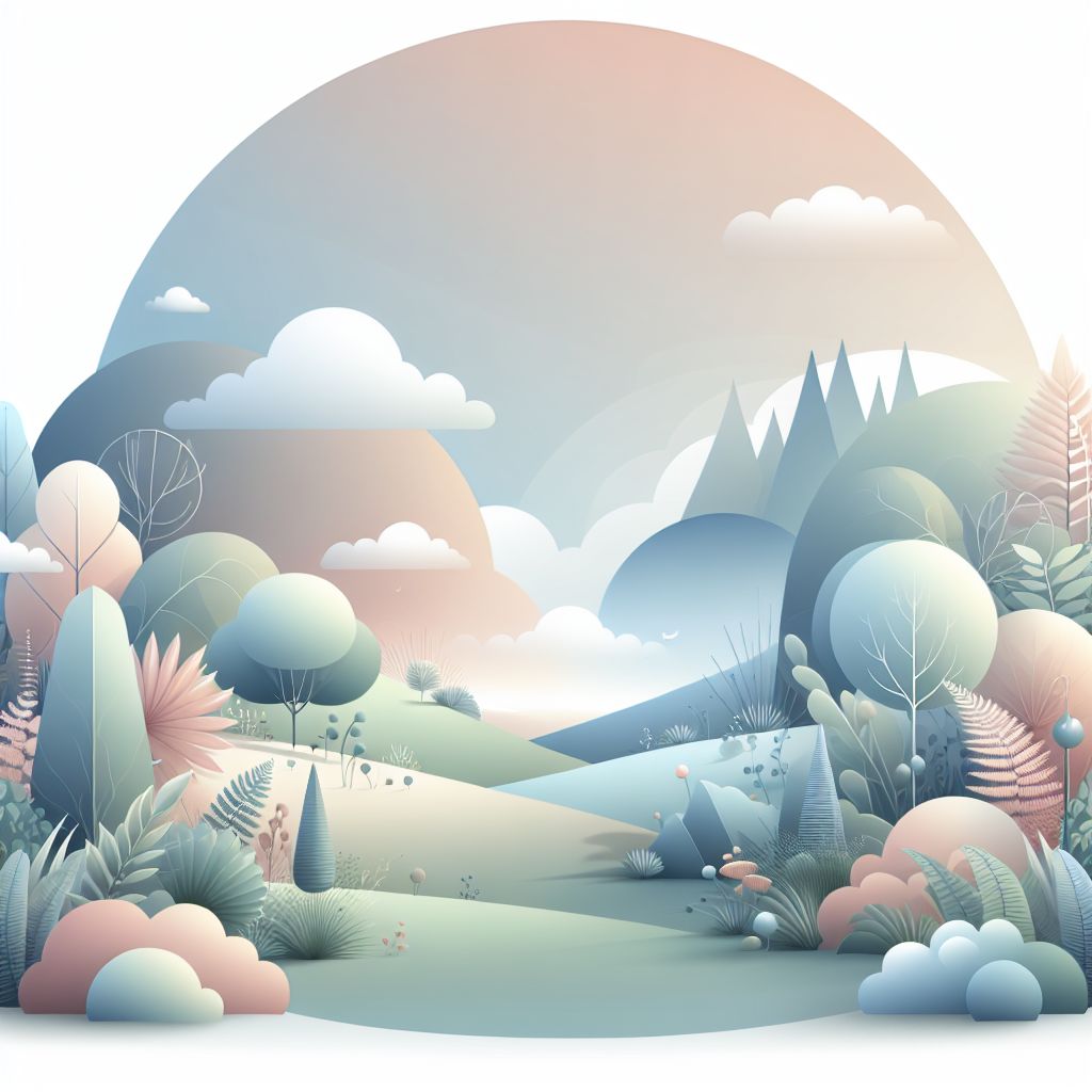 Taking in illustration style with gradients and white background