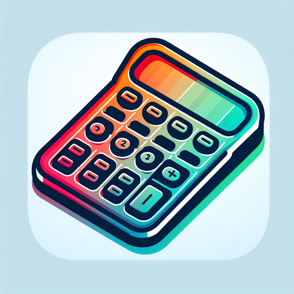 Calculator in illustration style with gradients and white background