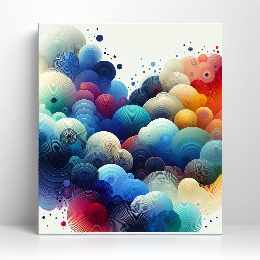canvas in illustration style with gradients and white background