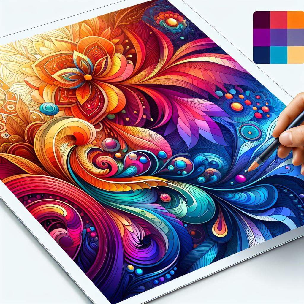 Process in illustration style with gradients and white background