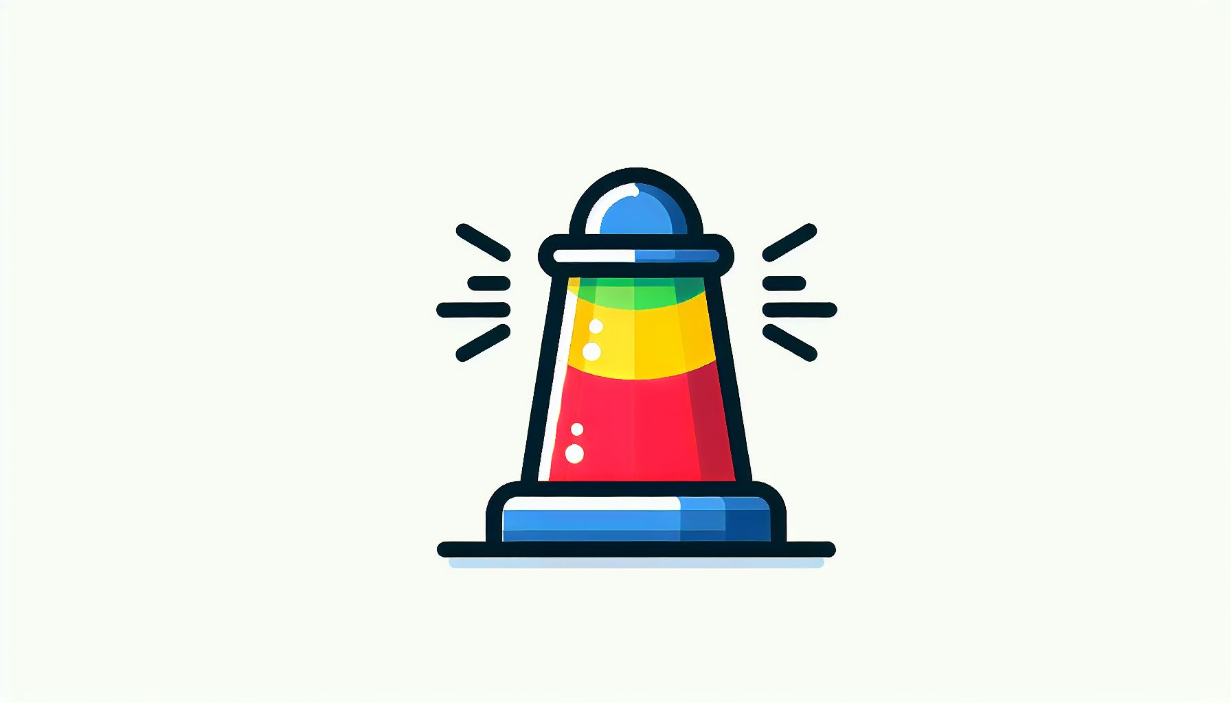 Beacon in flat illustration style and white background, red #f47574, green #88c7a8, yellow #fcc44b, and blue #645bc8 colors.
