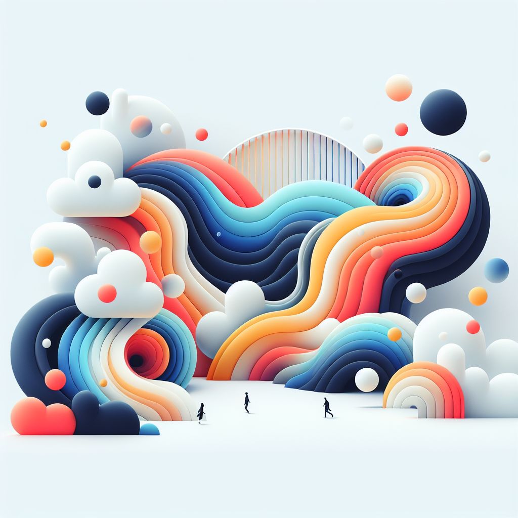 innovation in illustration style with gradients and white background