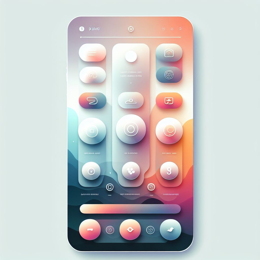 Mobile app in illustration style with gradients and white background