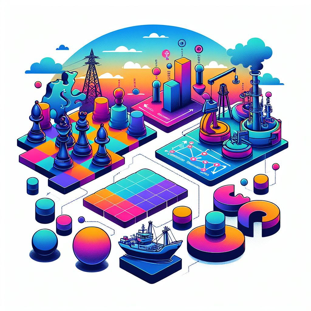 business strategies in illustration style with gradients and white background