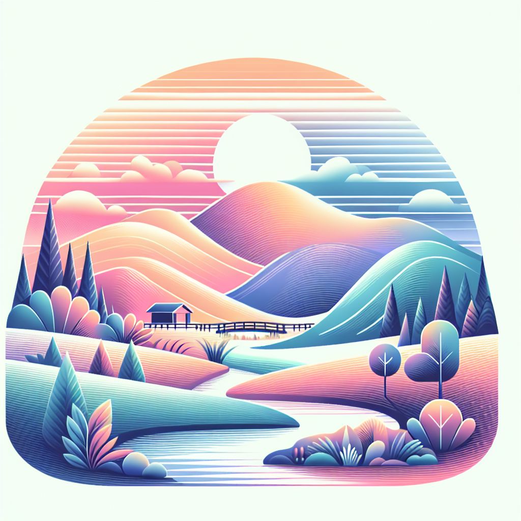 Method in illustration style with gradients and white background