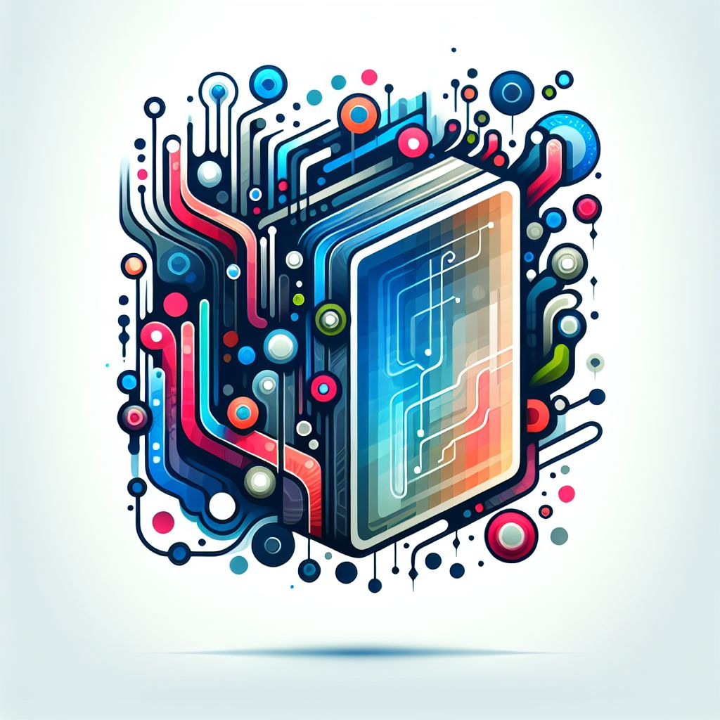 Software in illustration style with gradients and white background