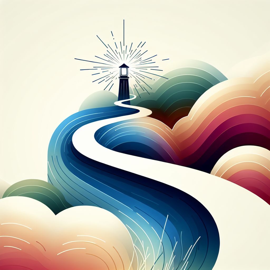 Guidance in illustration style with gradients and white background