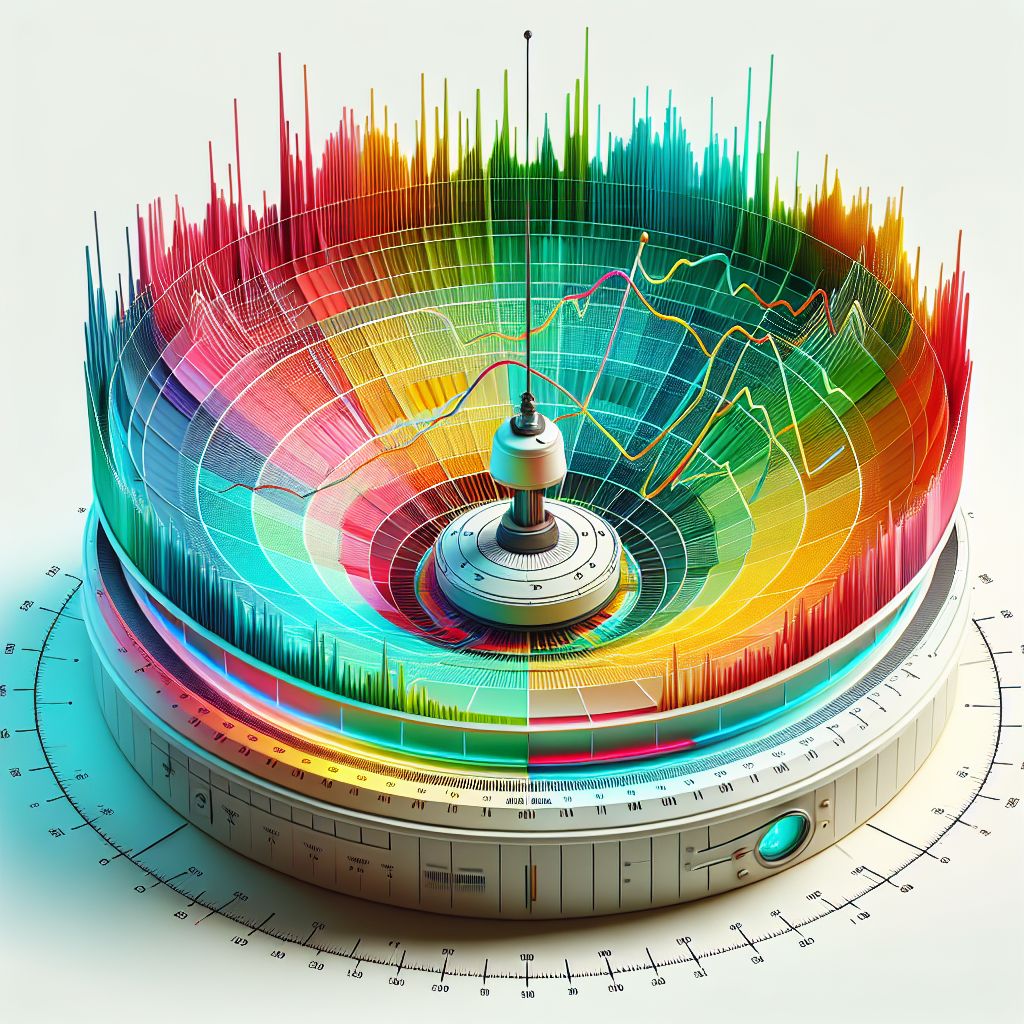 Trend radar in illustration style with gradients and white background