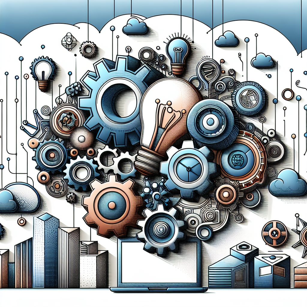 Industry knowledge in illustration style with gradients and white background