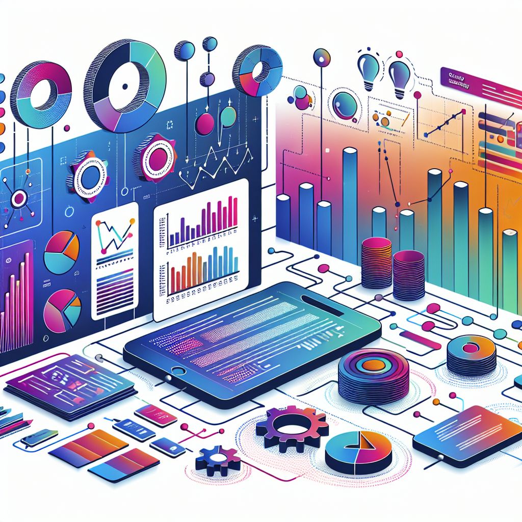 Strategic analysis in illustration style with gradients and white background