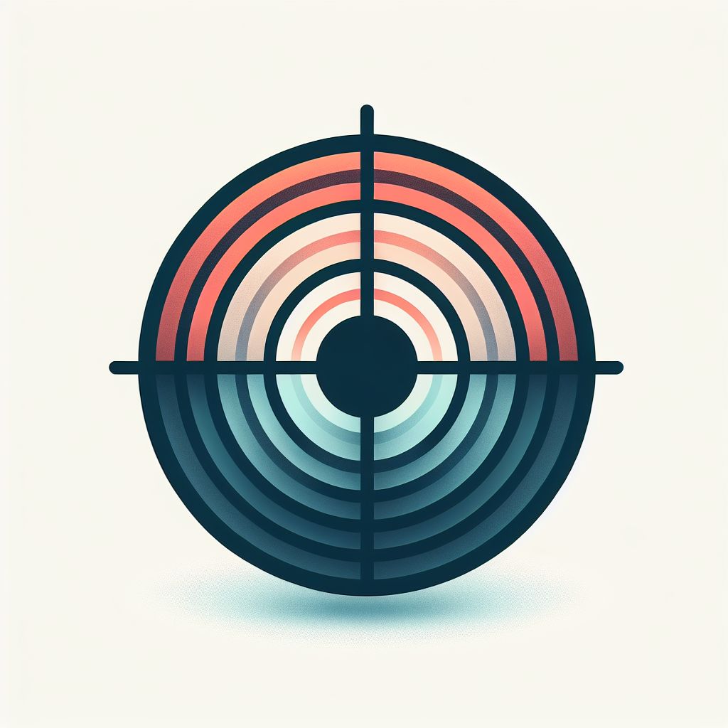 Target in illustration style with gradients and white background