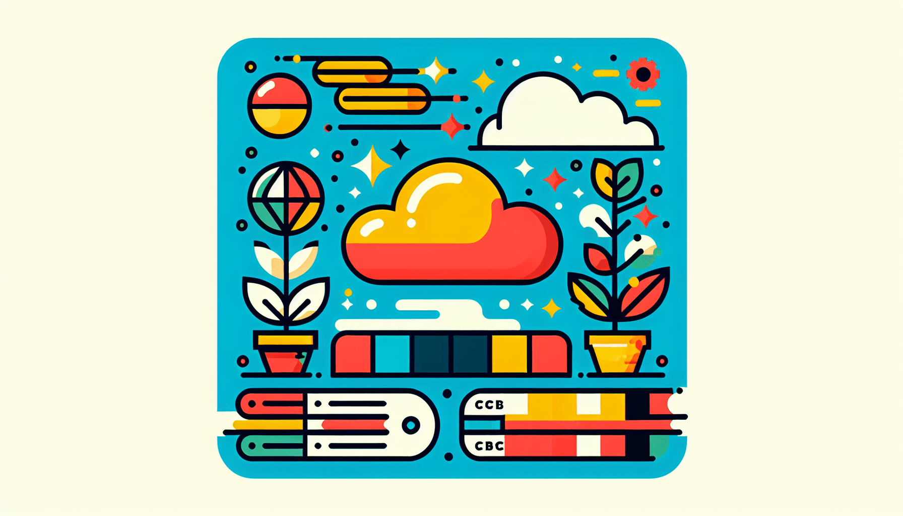 Affiliate link in flat illustration style and white background, red #f47574, green #88c7a8, yellow #fcc44b, and blue #645bc8 colors.