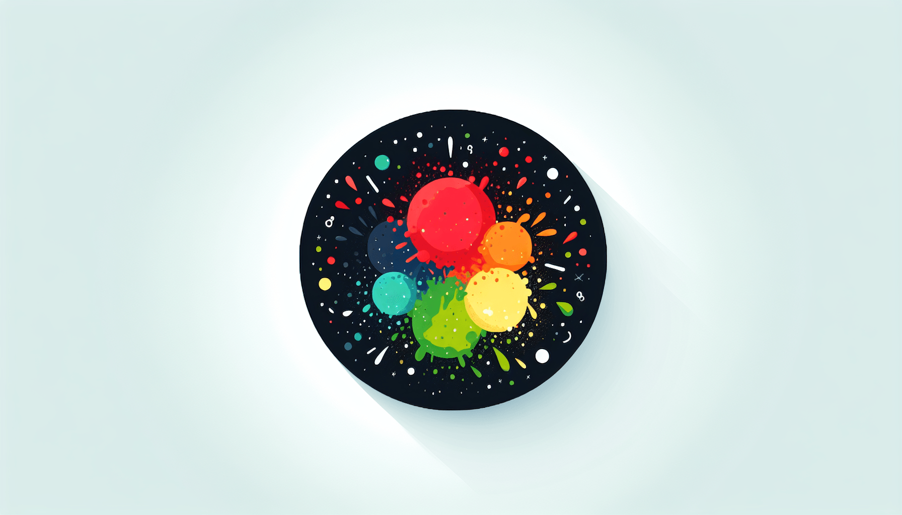 Blackboard in flat illustration style and white background, red #f47574, green #88c7a8, yellow #fcc44b, and blue #645bc8 colors.