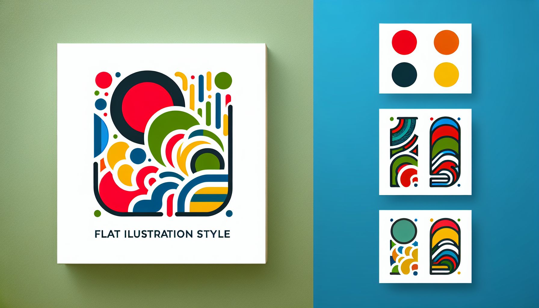 Stamp in flat illustration style and white background, red #f47574, green #88c7a8, yellow #fcc44b, and blue #645bc8 colors.