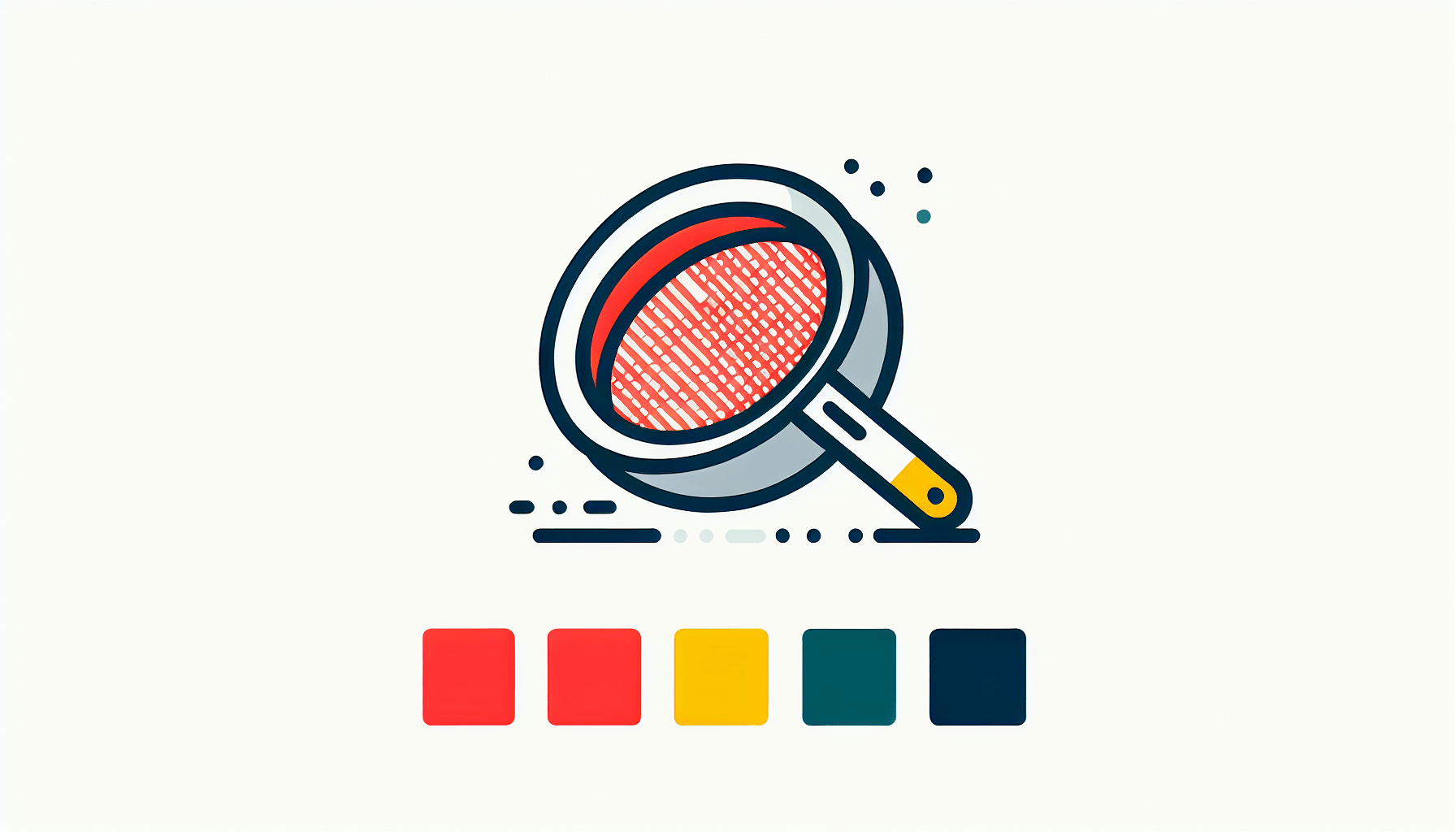 Sieve in flat illustration style and white background, red #f47574, green #88c7a8, yellow #fcc44b, and blue #645bc8 colors.