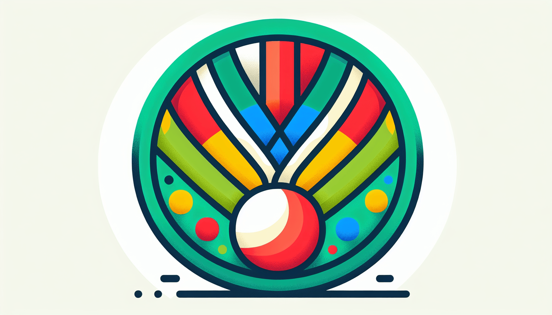 Medal in flat illustration style and white background, red #f47574, green #88c7a8, yellow #fcc44b, and blue #645bc8 colors.