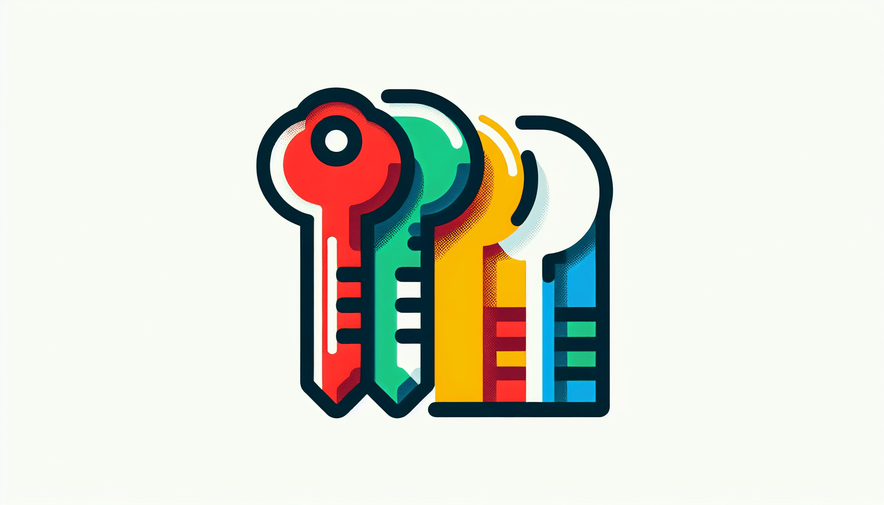 Key in flat illustration style and white background, red #f47574, green #88c7a8, yellow #fcc44b, and blue #645bc8 colors.