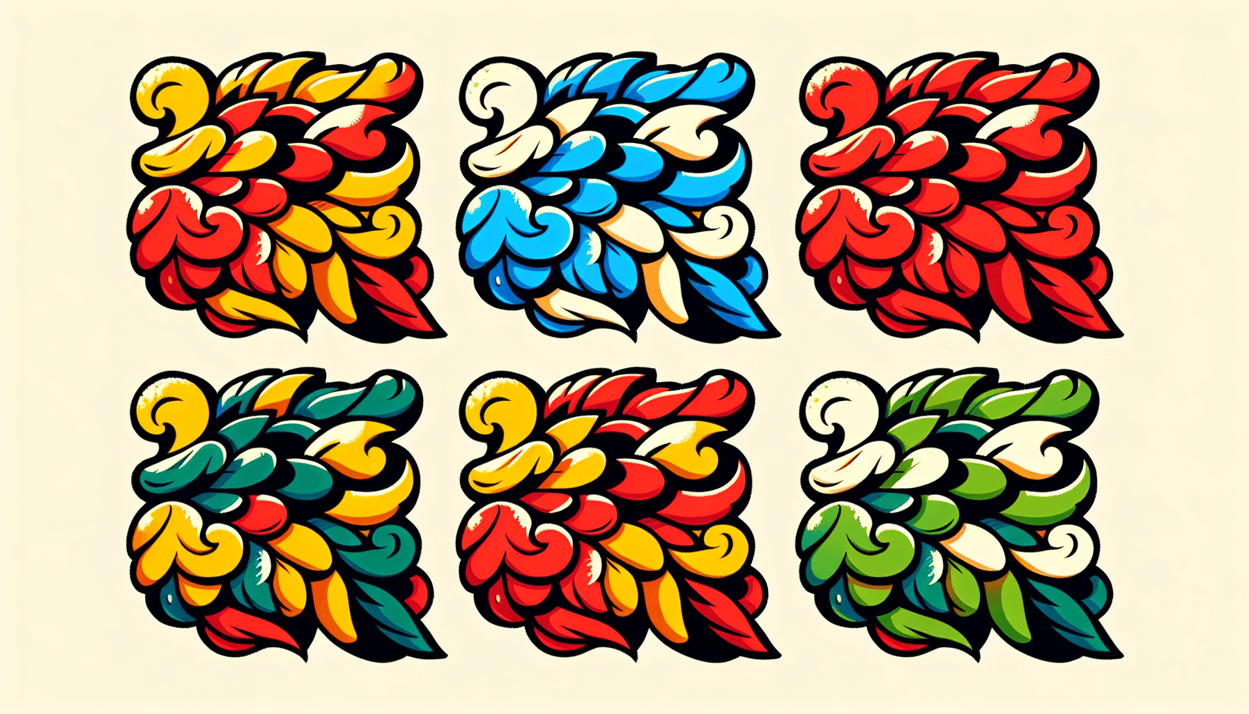 Scales in flat illustration style and white background, red #f47574, green #88c7a8, yellow #fcc44b, and blue #645bc8 colors.
