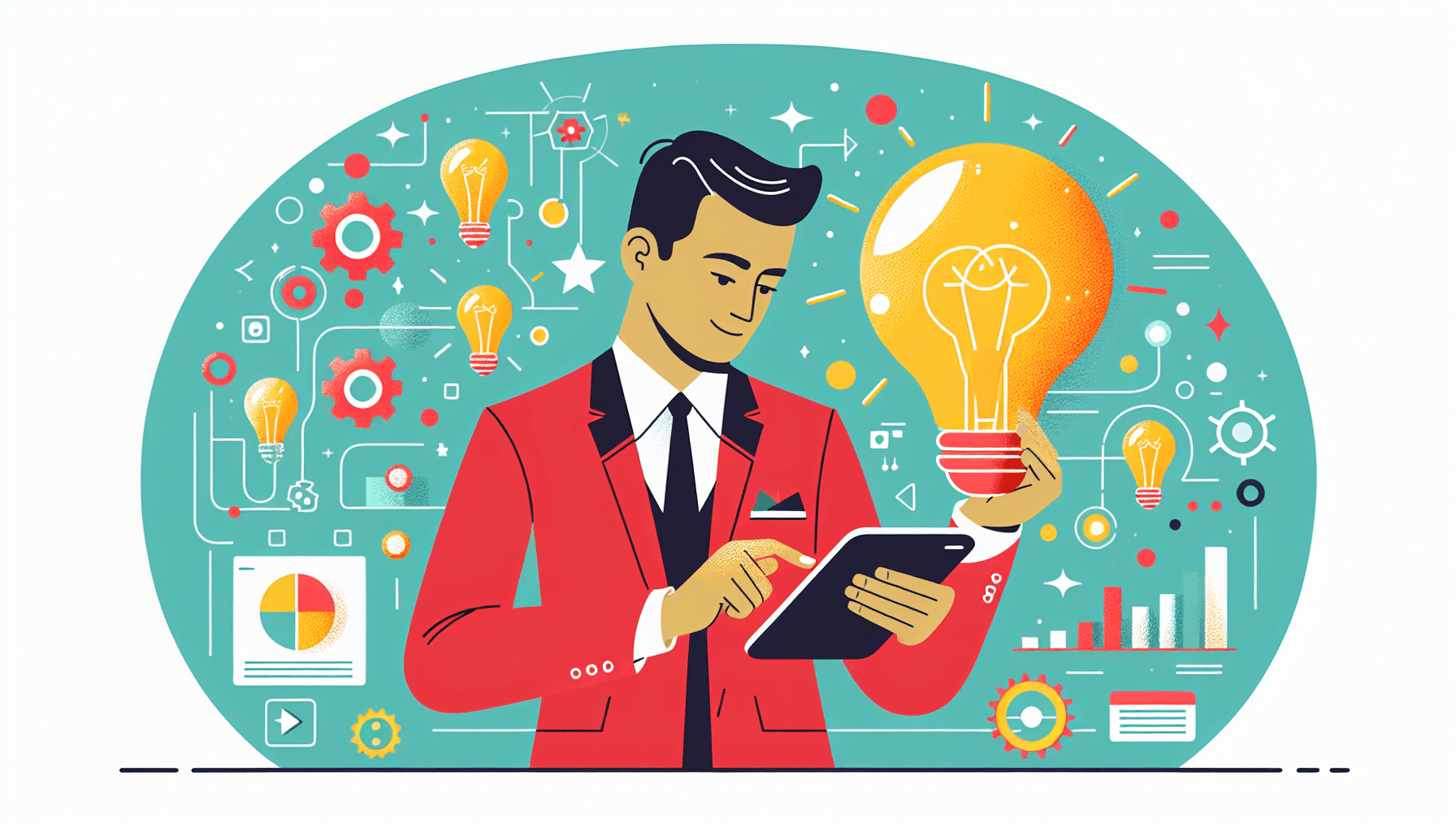 Who is an intrapreneur person? in flat illustration style and white background, red #f47574, green #88c7a8, yellow #fcc44b, and blue #645bc8 colors.