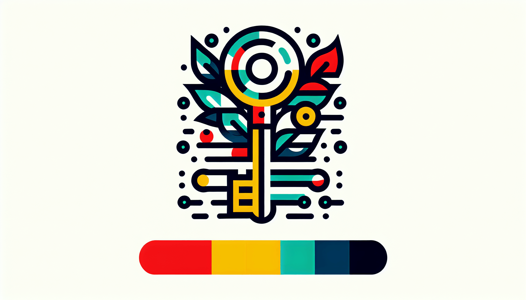 Key in flat illustration style and white background, red #f47574, green #88c7a8, yellow #fcc44b, and blue #645bc8 colors.