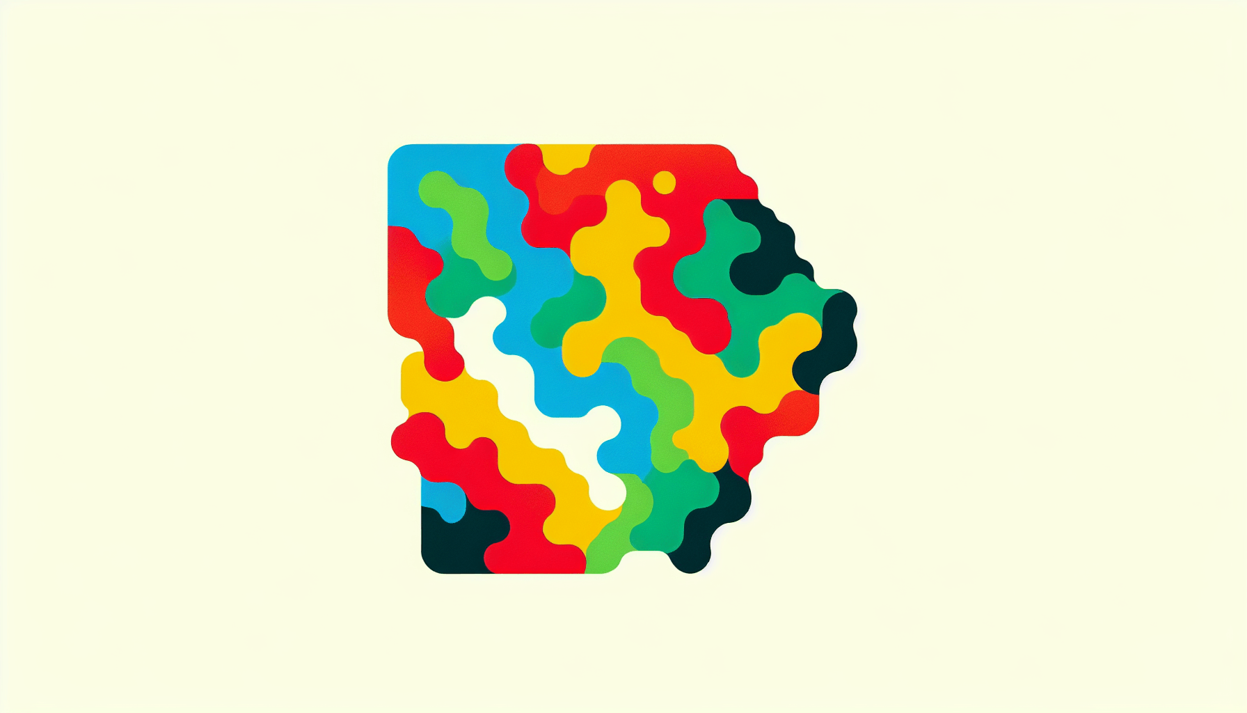 Map in flat illustration style and white background, red #f47574, green #88c7a8, yellow #fcc44b, and blue #645bc8 colors.