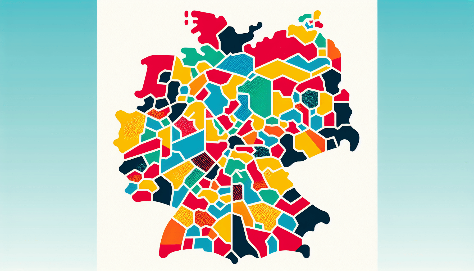 Map in flat illustration style and white background, red #f47574, green #88c7a8, yellow #fcc44b, and blue #645bc8 colors.
