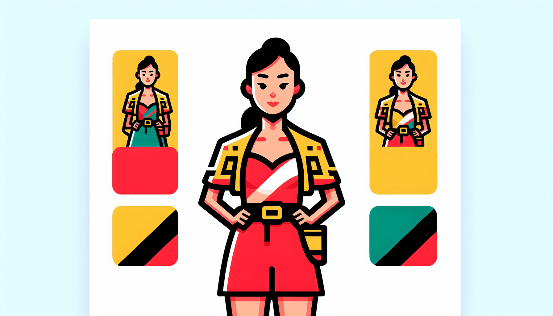 Lifeguard in flat illustration style and white background, red #f47574, green #88c7a8, yellow #fcc44b, and blue #645bc8 colors.