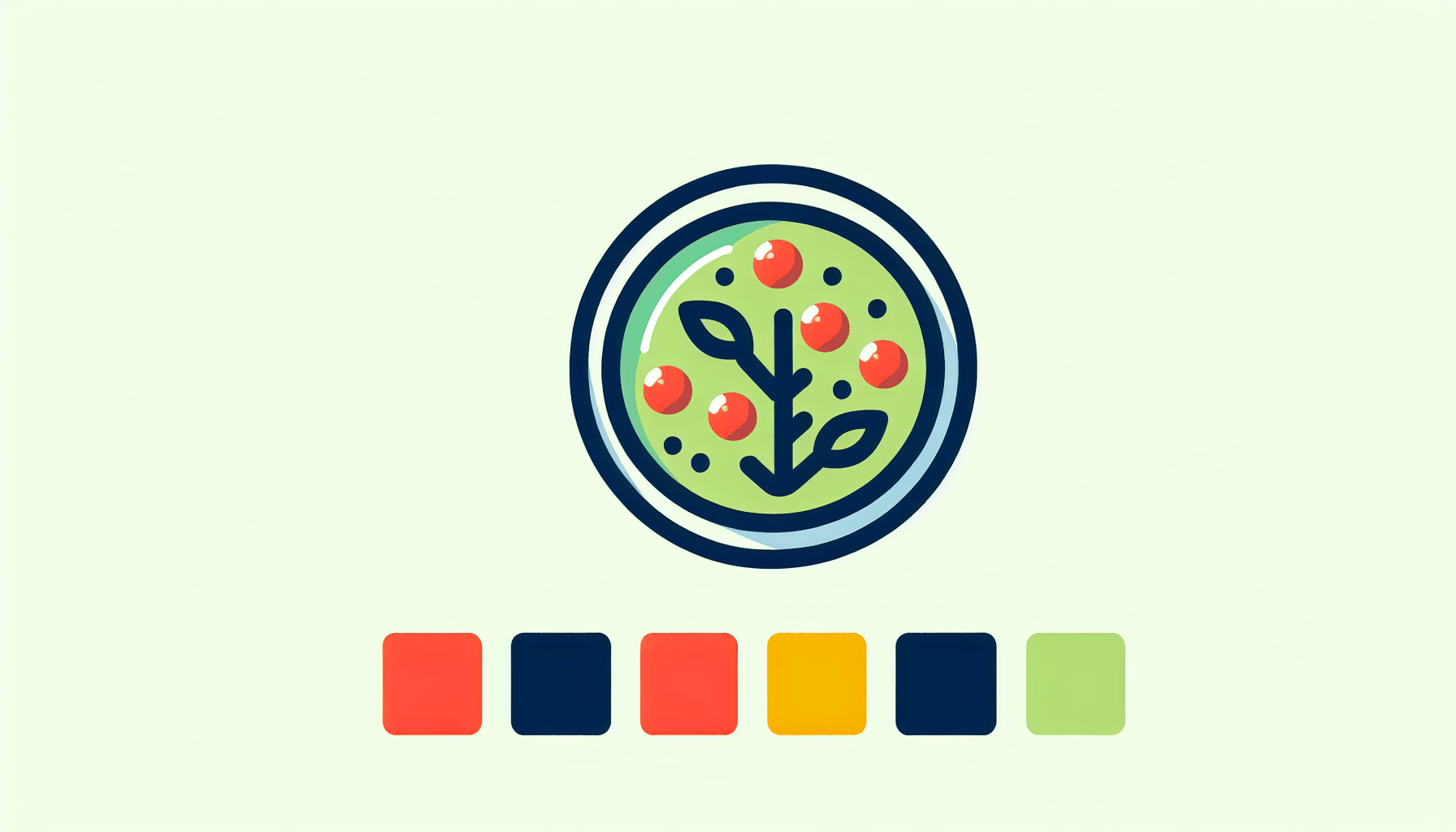 Petri dish in flat illustration style and white background, red #f47574, green #88c7a8, yellow #fcc44b, and blue #645bc8 colors.