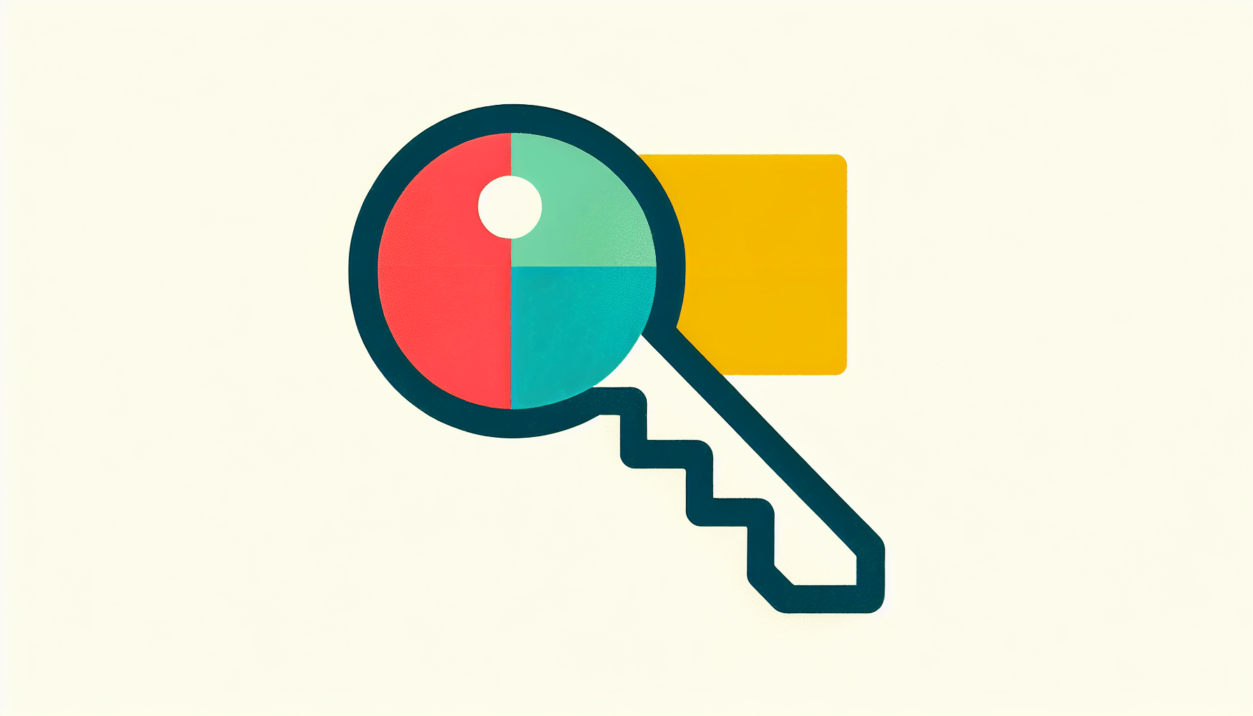 Key in flat illustration style and white background, red #f47574, green #88c7a8, yellow #fcc44b, and blue #645bc8 colors.