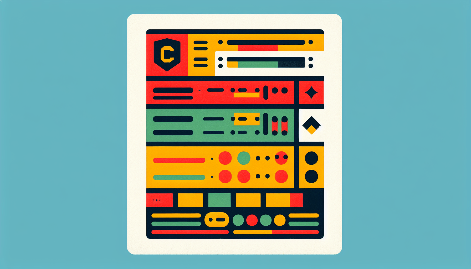 Report card in flat illustration style and white background, red #f47574, green #88c7a8, yellow #fcc44b, and blue #645bc8 colors.
