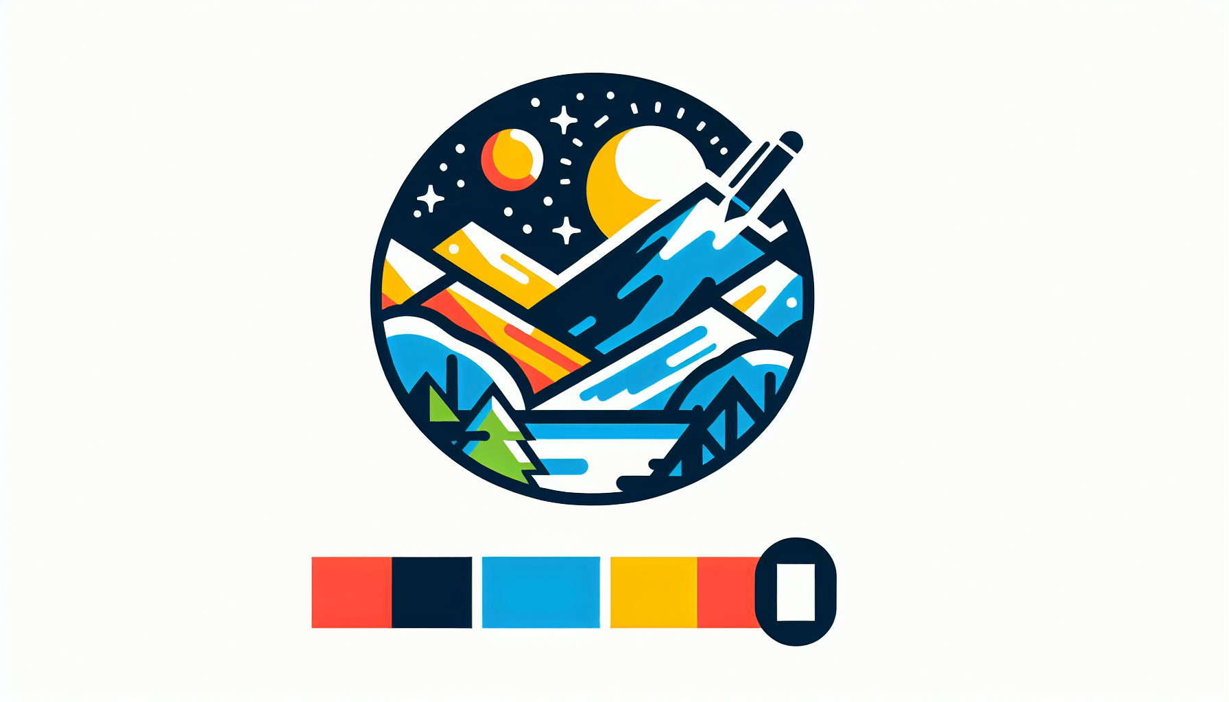 Target in flat illustration style and white background, red #f47574, green #88c7a8, yellow #fcc44b, and blue #645bc8 colors.