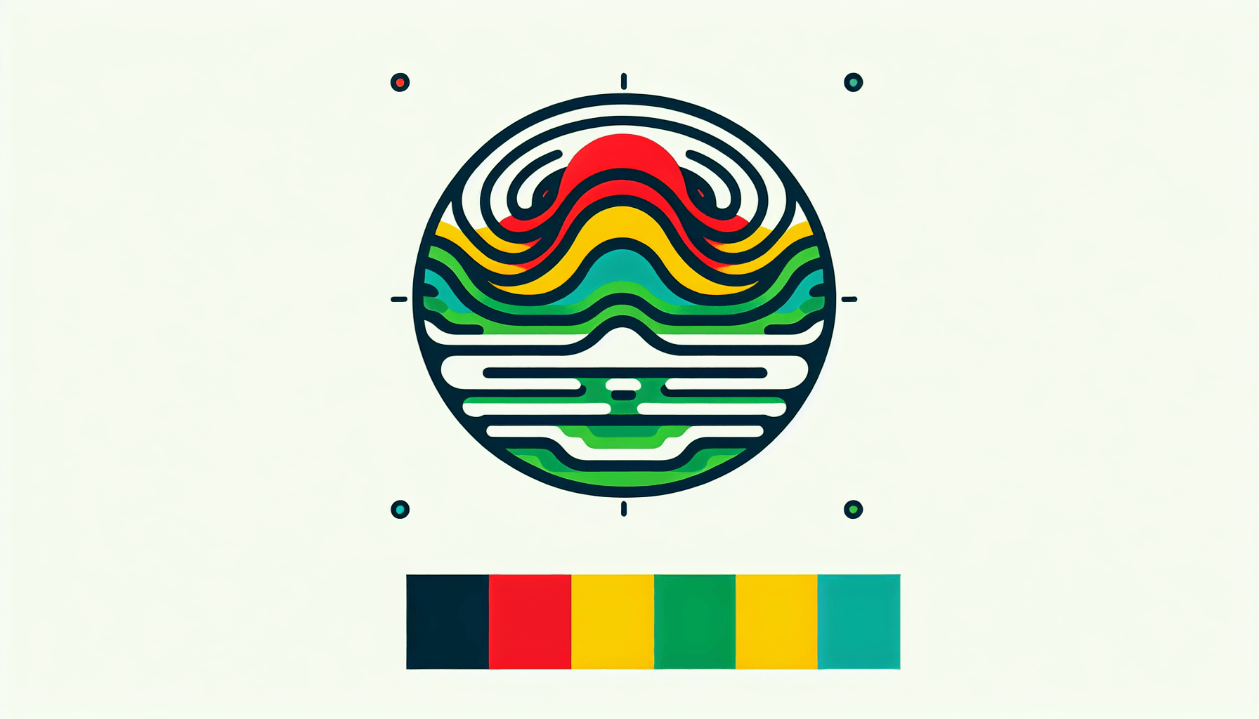 Ripple in flat illustration style and white background, red #f47574, green #88c7a8, yellow #fcc44b, and blue #645bc8 colors.