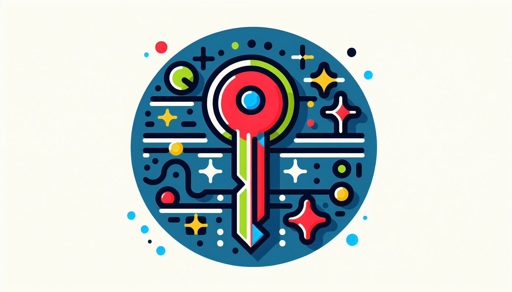 Key in flat illustration style and white background, red #f47574, green #88c7a8, yellow #fcc44b, and blue #645bc8 colors.
