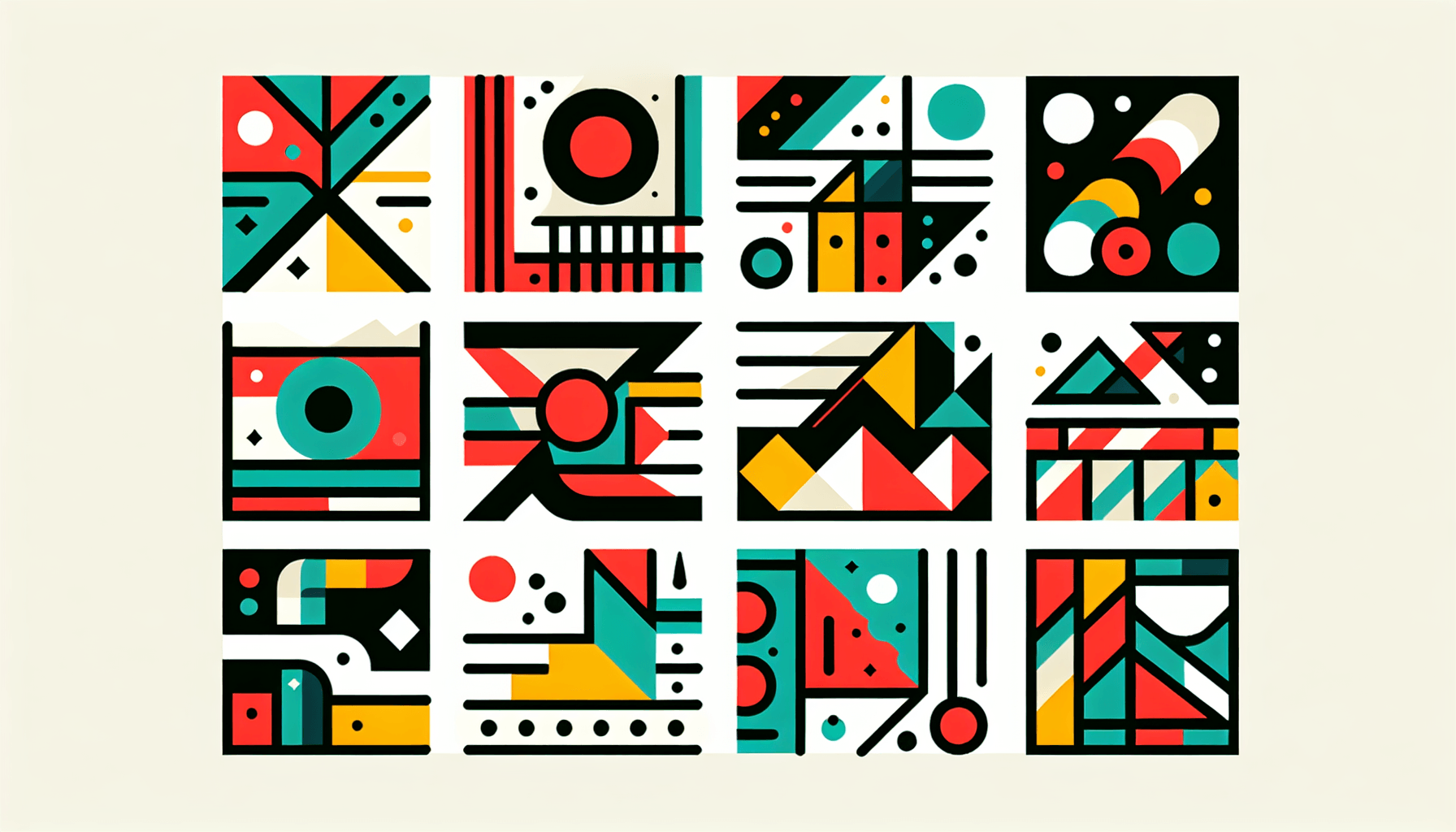 Blueprint in flat illustration style and white background, red #f47574, green #88c7a8, yellow #fcc44b, and blue #645bc8 colors.