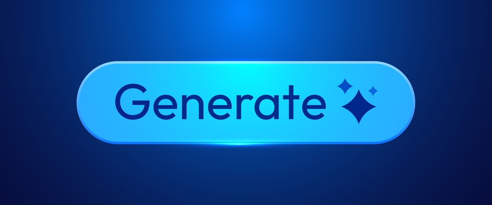 A vector illustration of an AI generation button