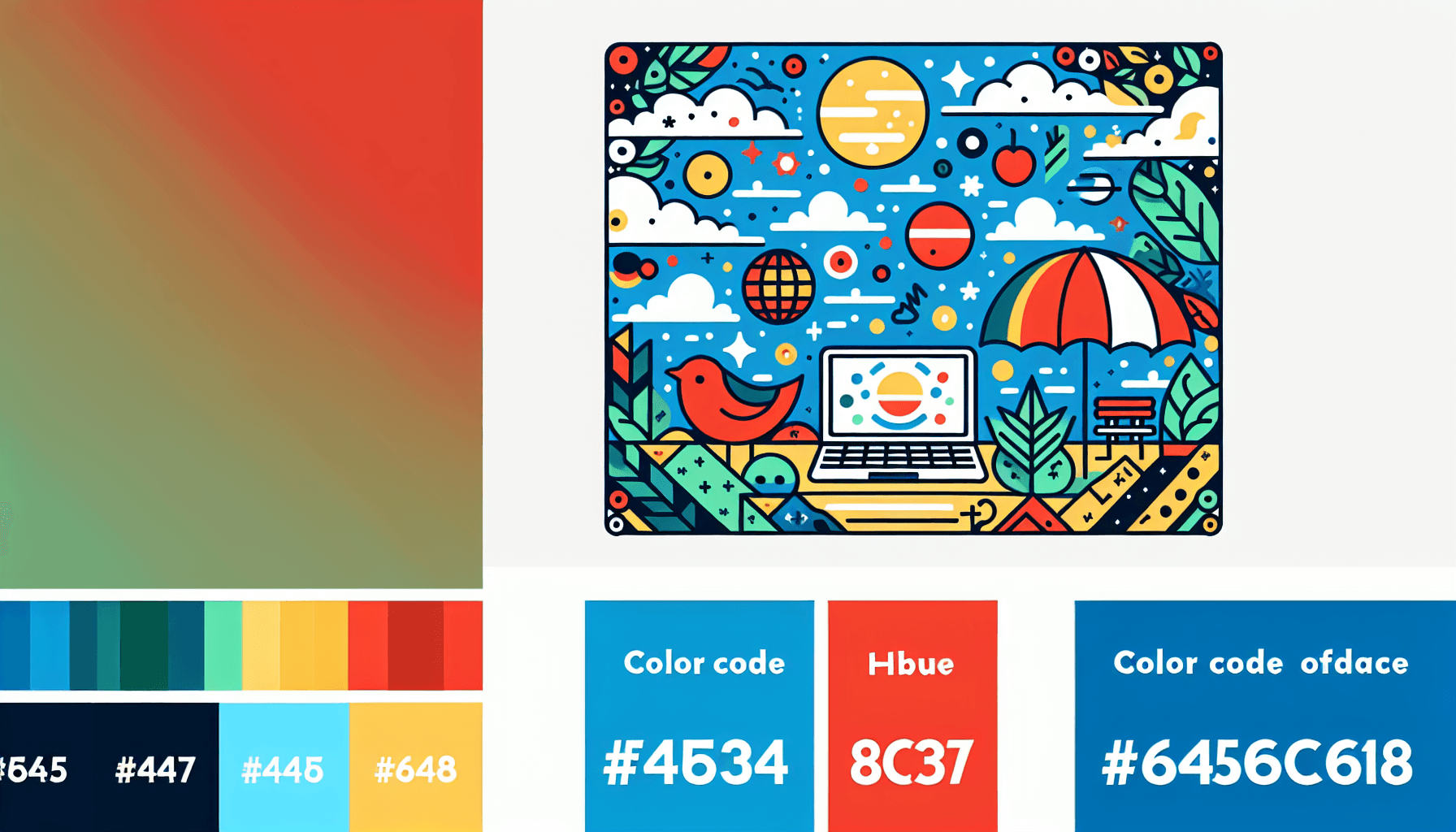 Options table in flat illustration style and white background, red #f47574, green #88c7a8, yellow #fcc44b, and blue #645bc8 colors.