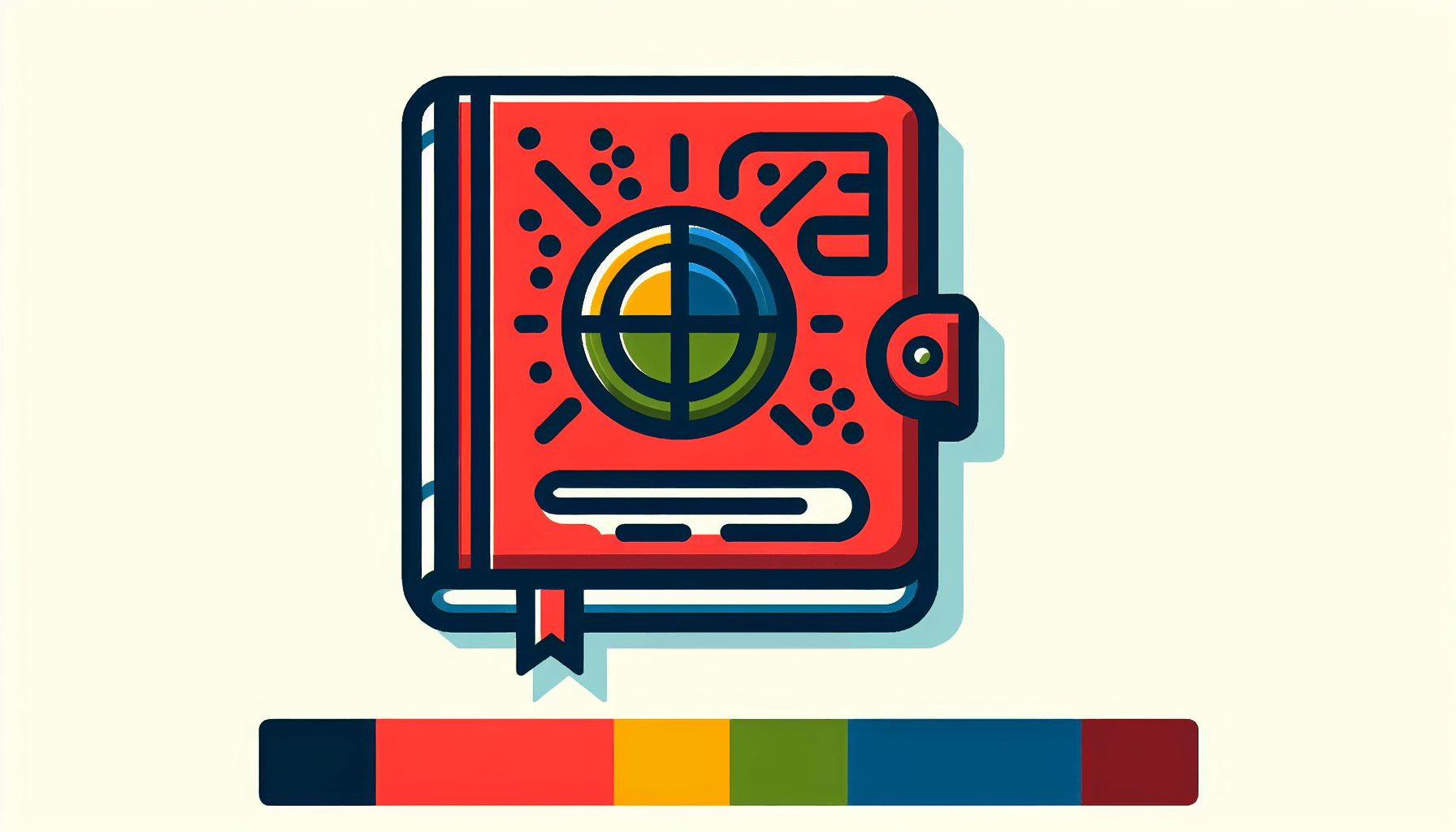 Business student -> Notebook in flat illustration style and white background, red #f47574, green #88c7a8, yellow #fcc44b, and blue #645bc8 colors.